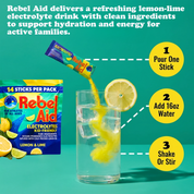 Rebel Aid Lemon/Lime Electrolyte Drink Powder (14 sticks)
