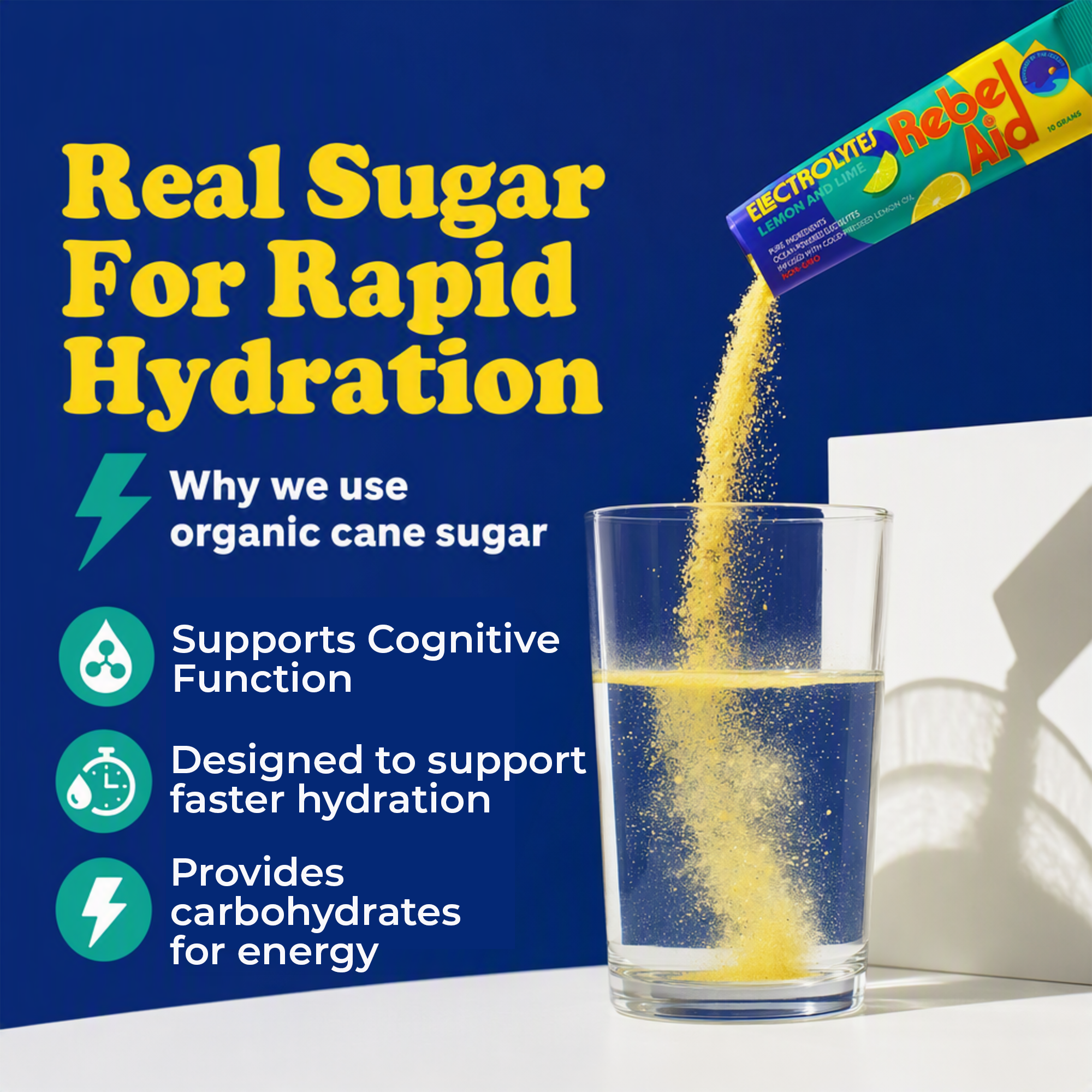 Rebel Aid Lemon/Lime Electrolyte Drink Powder (14 sticks)