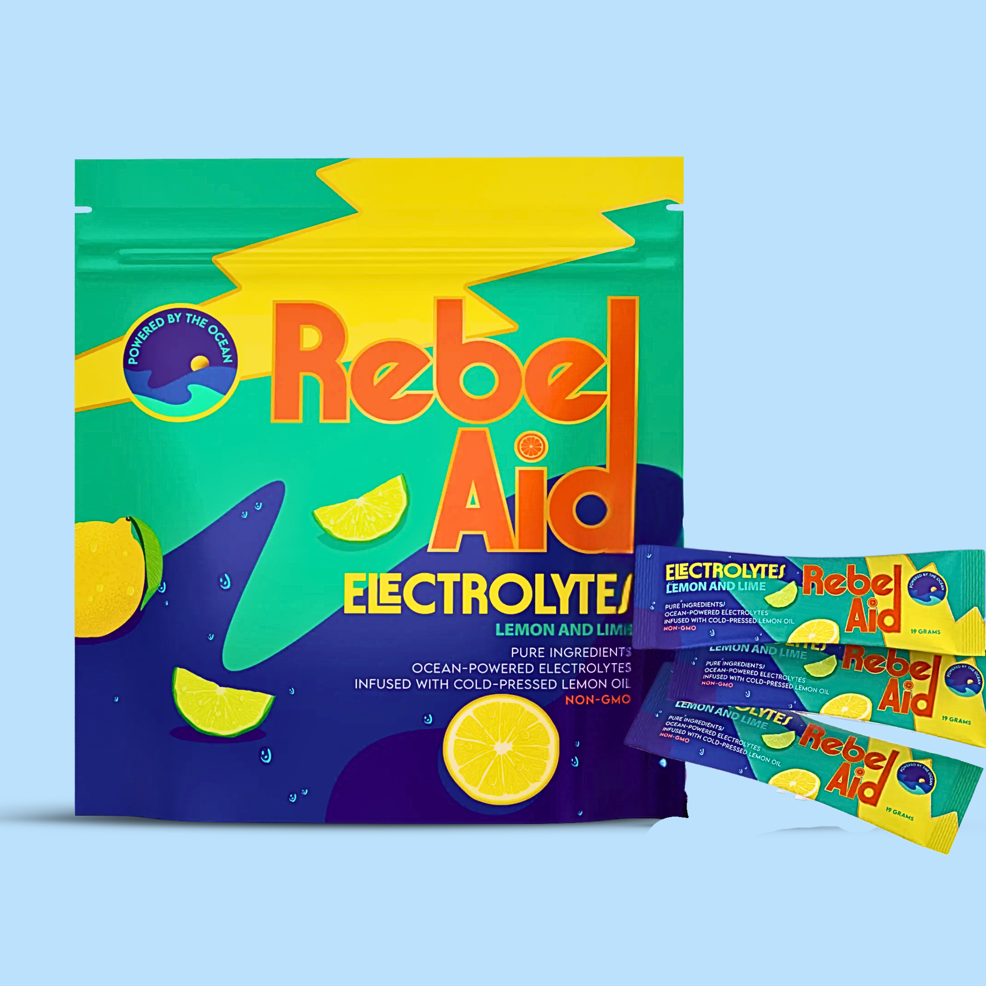 Rebel Aid Lemon/Lime Electrolyte Drink Powder (14 sticks)