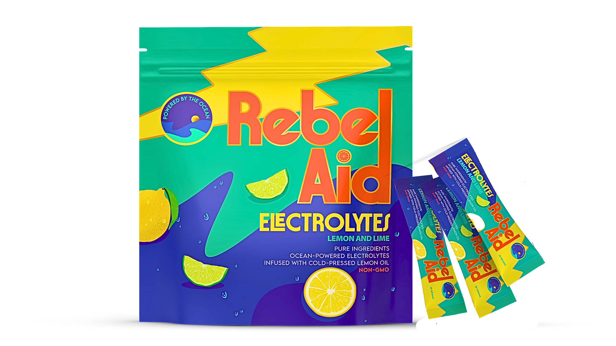 Rebel Aid Lemon/Lime Electrolyte Drink Powder (14 sticks)